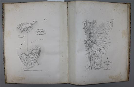Guizot, Francois - Vie Correspondence et Ecrit de Washington ... Atlas, folio, ¼ calf with burred boards,